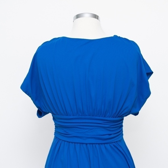 Susana Monaco Gathered V-Neck Stretch Romper | Sapphire Blue | L | NWT - Picture 8 of 12